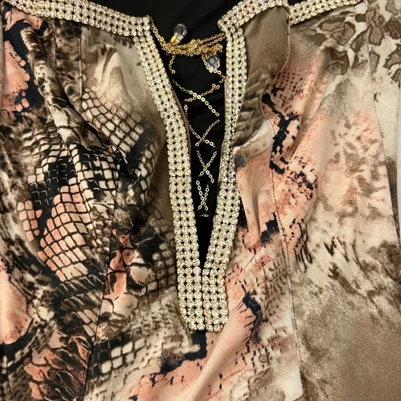 Vie Sauvage Long Sleeve Snake Print Dress - Picture 4 of 8